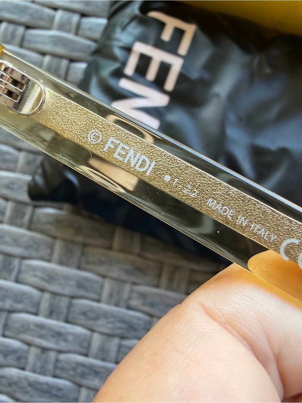 Fendi Translucent Yellow Frame Sunglasses with Amber Lenses - Picture 5 of 5
